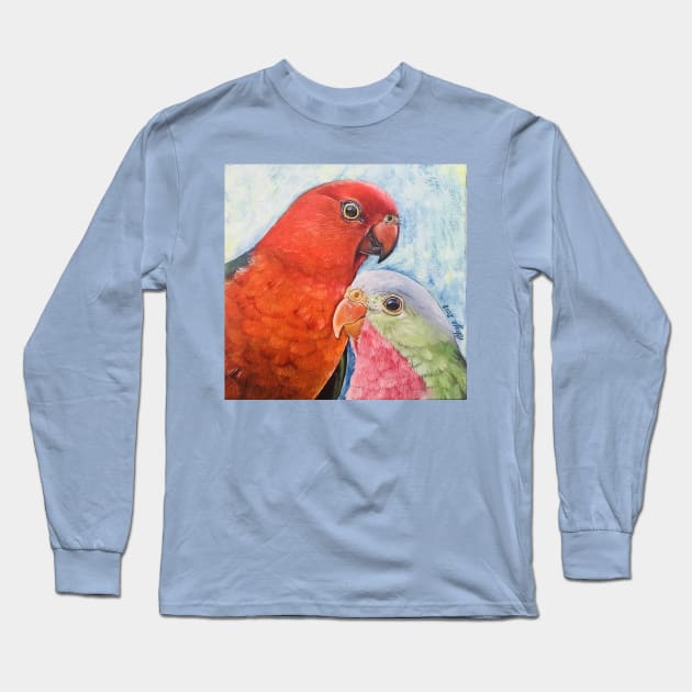 King Parrot and Princess Parrot Long Sleeve T-Shirt by SkyeElizabeth